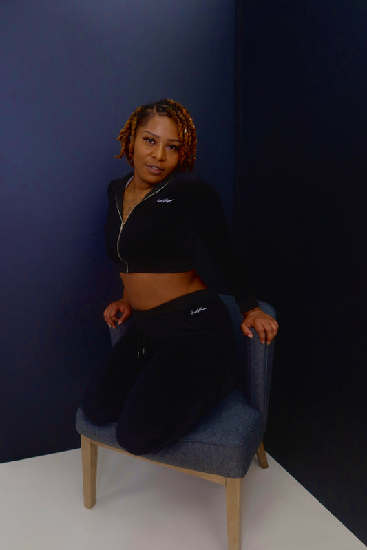 Too Cute To Sweat Suit (Black)